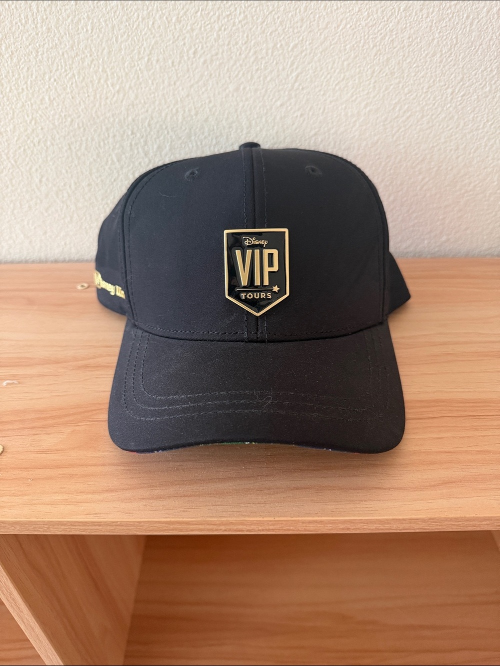 Disney Black Baseball Cap with Gold VIP Badge